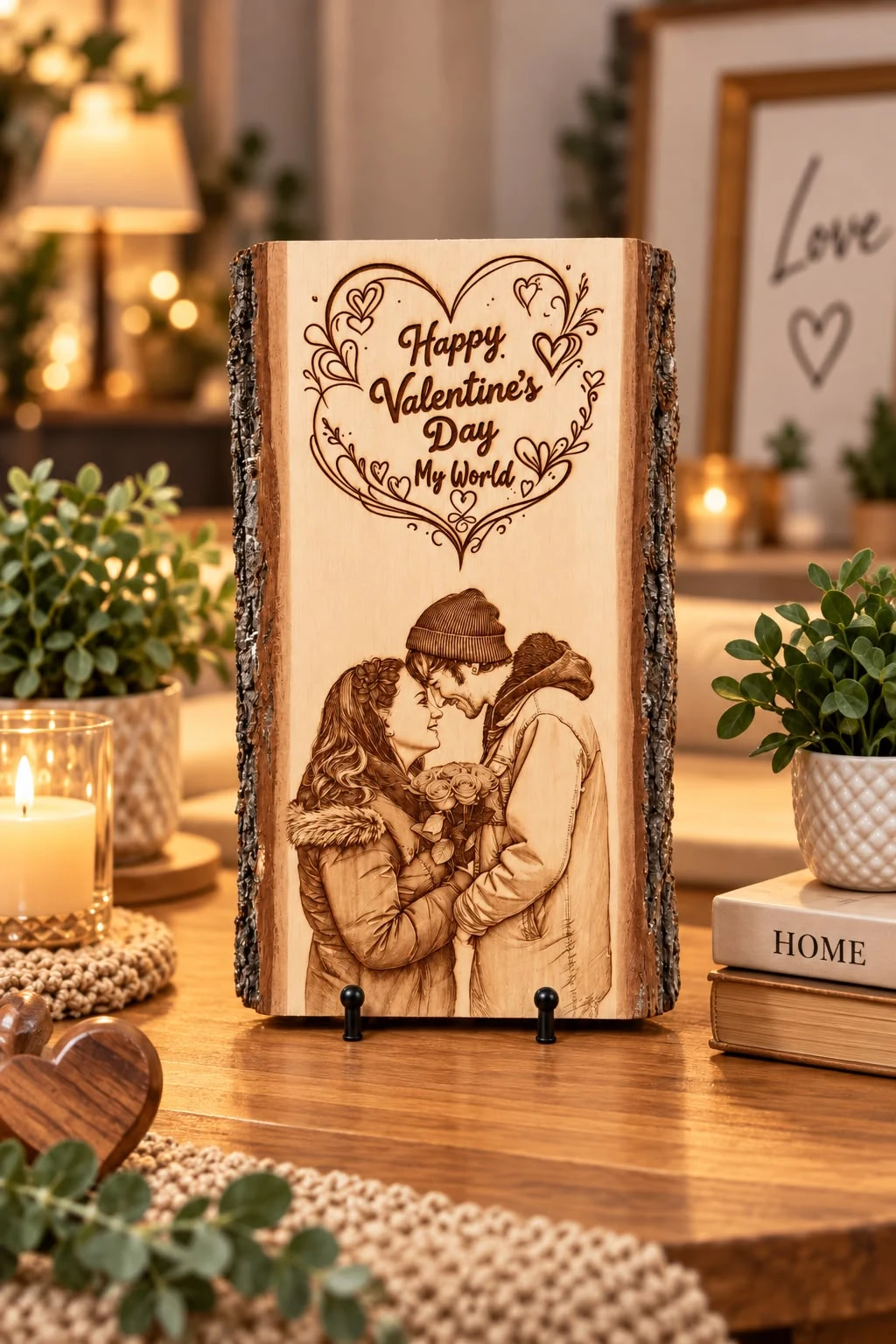 Portrait Basswood Plank personalization example