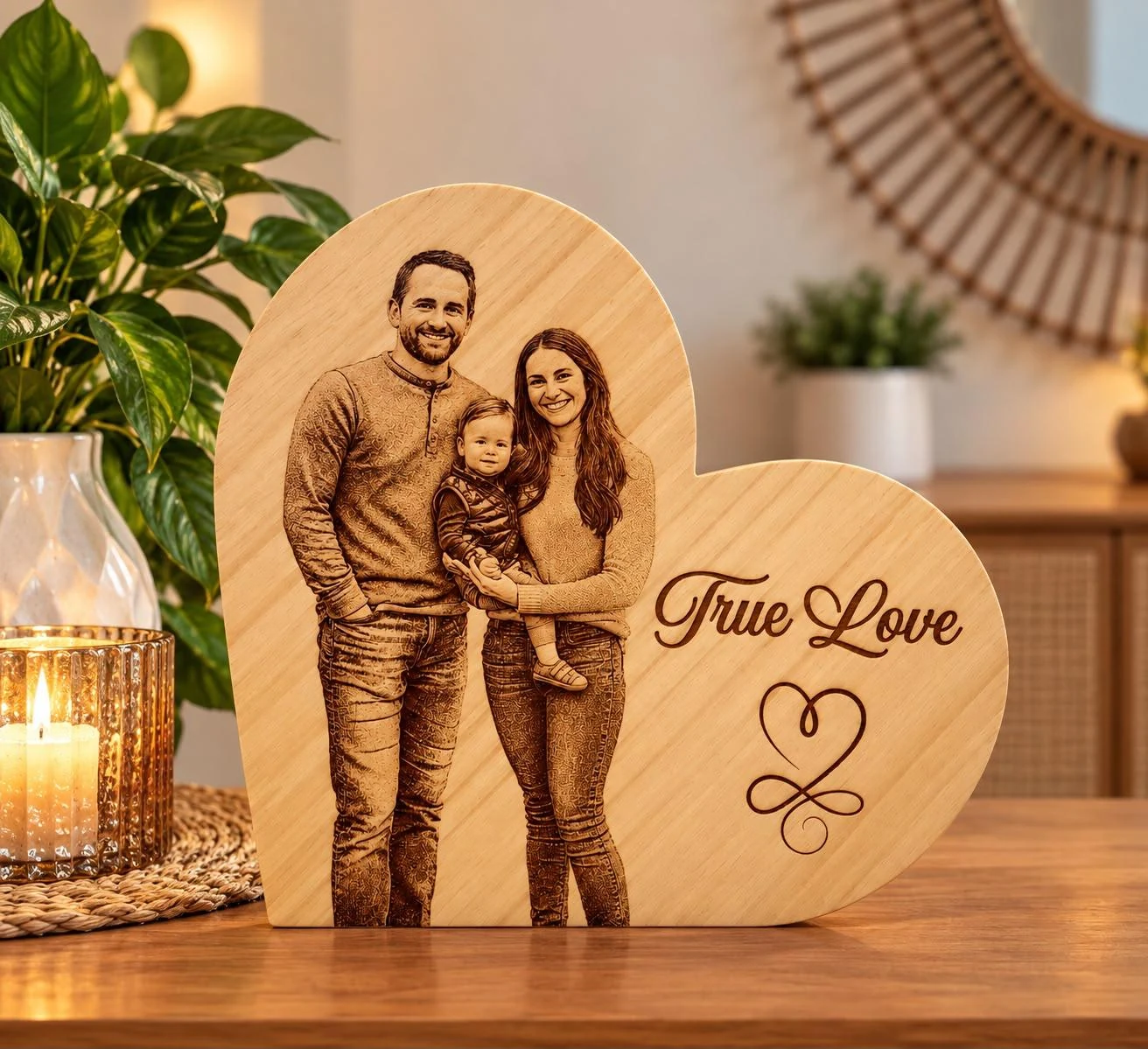 Wooden Heart personalization example